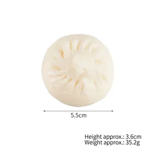 Realistic 5.5cm PVC steamed bun food model prop for creative photography and display