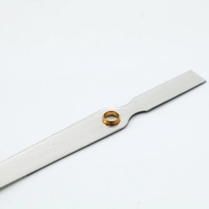 Modern luminous clock hands with silver metal finish and gold rivet for DIY wall clocks