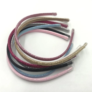 Set of 9 colorful glitter headbands with protective caps for women and girls DIY styling