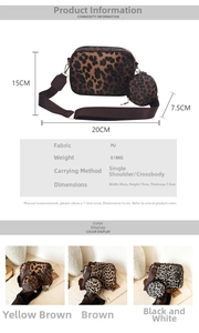 Guide des tailles détaillé pour le sac à bandoulière léopard et l'ensemble en similicuir
