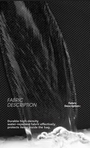 Macro view of high-density water-repellent black fabric with running water drops