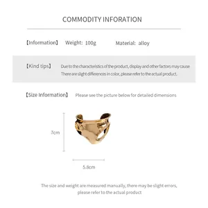 Guide des dimensions du bracelet géométrique en alliage de 7 cm de haut et 5,8 cm de large