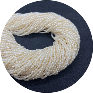 Natural 2-3mm freshwater white rice pearls strand for DIY necklace and jewelry making