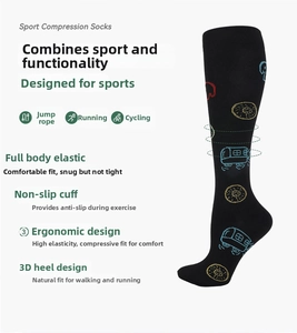 Detail of high-elastic non-slip cuffs and ergonomic compression design on sports socks