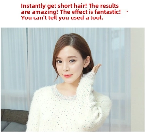 Hair styling tool demonstration showing invisible hair net for bun hair styling on a model