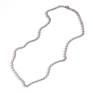 Minimalist 4mm stainless steel ball chain necklace in silver finish with lobster clasp