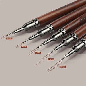 Set di 5 pennelli liner per nail art con manico in sandalo e punte sottili da 4mm a 25mm