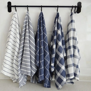 Waffle Texture Tea Towel Cotton Linen Absorbent Kitchen Dish Cloth Napkins Nordic Style Home Dining Table Decor