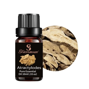 10ml Pure Atractylodes essential oil in amber glass bottle with botanical detail