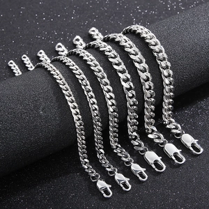 Cuban Link Bracelet Stainless Steel High Polished Lobster Clasp Hip Hop Punk Minimalist Jewelry For Men Women