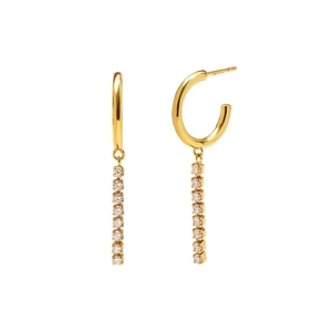 S925 Sterling Silver Earring Post Copper Colorful Zirconia Rainbow Hoop Earrings Long Bar Drop Earrings For Women Jewelry