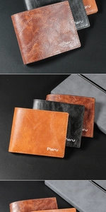 Dettaglio della trama in pelle vintage e degli scomparti per carte dei portafogli da uomo