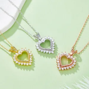 Moissanite Heart Pendant Necklace 925 Sterling Silver Mobius Design Necklace Rose Gold Silver Gold Fine Jewelry For Women