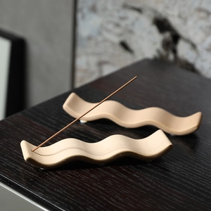 Porte-Encens Minimaliste En Céramique Forme De Vague Décor Zen Maison Base D'Aromathérapie Moderne Ornement Cadeau