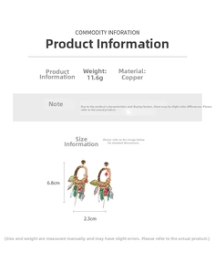 Detail of bohemian leaf beaded tassel earrings showing copper material and 11.6g weight