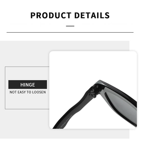 Detailed macro view of the sturdy metal hinge of polygon full-frame sunglasses