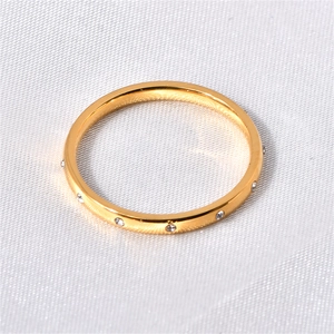Minimalist 18k gold plated titanium steel ring with sparkling teardrop zircons