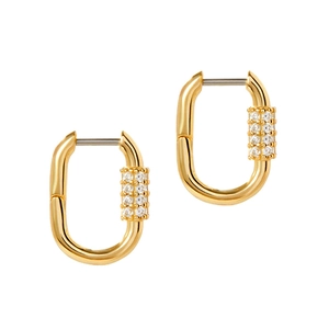 Französische Retro Geometrische U-Förmige Creolen Für Damen 925 Sterlingsilber Ohrstecker Kupfer Eingelegte Zirkonia Schmuck