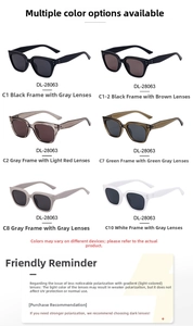 Detailed grid showing six color options for the 28063 polarized fashion sunglasses model