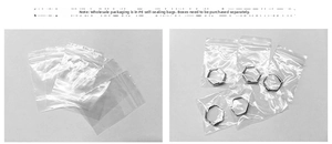 Detail view of 925 silver screw stud earrings in clear PE self-sealing bag packaging.