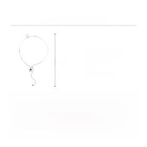 Detailed spec sheet showing size 77cm and copper alloy material for flower necklace