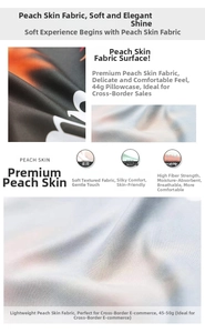 Macro texture of soft peach skin fabric showing breathable fiber and floral print detail