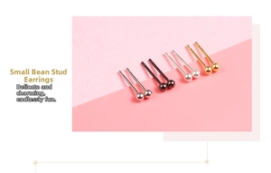 Polished S925 silver round ball stud earrings shown in silver, gold, and gun black finishes