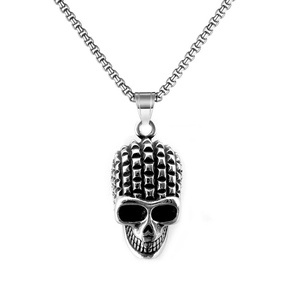 Collier Homme Punk Gothique Chaîne en Acier Inoxydable Pendentif en Alliage Crâne Croix Animal Bijoux Rétro Rock Biker