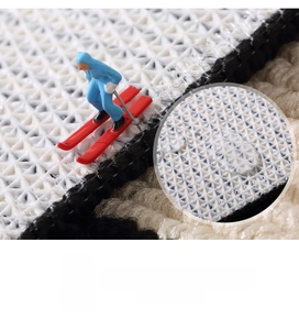 Macro detail of diamond texture on non-slip kitchen mat with customizable cut-out feature