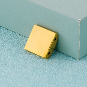 Minimalistische goldene Edelstahl-Viereckperle mit Seitenlöchern für DIY-Schmuck