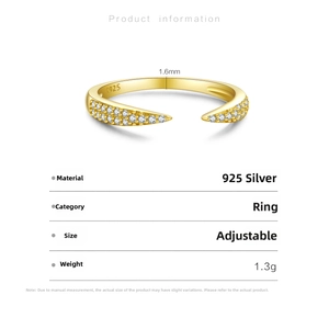 Detail showing S925 silver ring with 1.6mm gold band and double rows of sparkling zircon