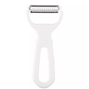Japanese dual-blade vegetable peeler for potatoes and fruit with white handle