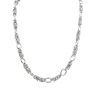 Herren Punk Hip Hop dicke Edelstahlkette mit ineinandergreifenden Gliedern in Silber