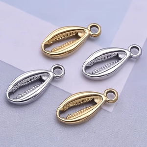 Pendentifs coquillages cauris en acier inoxydable 304 doré et argenté pour bijoux DIY