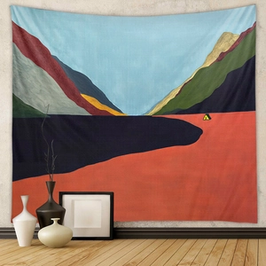 Bohemian Abstract Landscape Wall Tapestry Modern Art Hanging Cloth For Bedroom Living Room Decor Polyester Fabric Mural