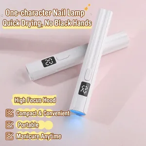 Portable handheld UV nail lamp with LCD display for quick drying gel polish