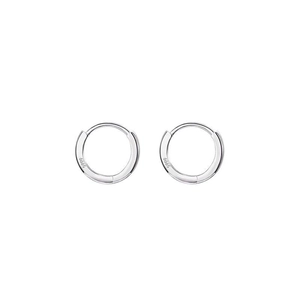 Pair of polished S999 sterling silver hoop earrings shown on a clean white background