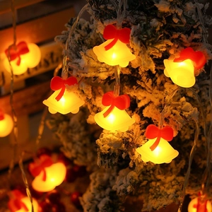 LED Christmas String Lights Plastic Warm Lighting Holiday Party Home Decor Santa Snowman Reindeer Bell Shape Festive