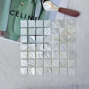 Square natural mother of pearl shell mosaic coaster for stylish home decor and props