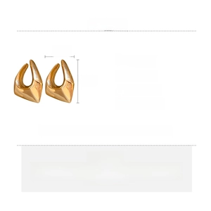 Fiche technique détaillée de boucles d'oreilles géométriques dorées avec taille et poids