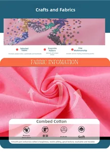 Détail du coton peigné rose avec broderie étoile à paillettes sur un T-shirt fille
