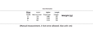 Detailed size chart for vintage plaid shorts set including waist and hip measurements
