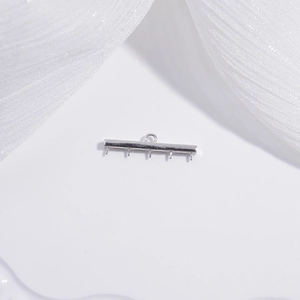 S925 sterling silver 5-pin balance bar pendant connector for DIY pearl jewelry making