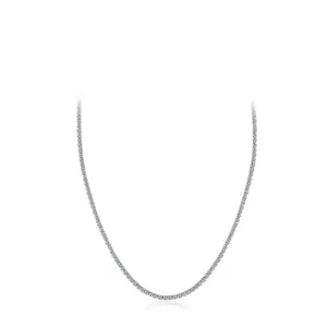 Minimalist s925 sterling silver sparkling choker necklace for women on white background