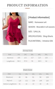 Tabella taglie per set homewear in raso taglie forti da donna con misure 1XL-5XL