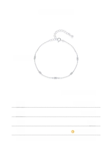 Detailed measurement showing 4mm width of this S925 sterling silver sparkling bracelet