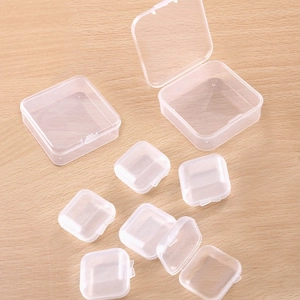 Mini Transparent Plastic Storage Case With Hinged Lid For Jewelry Earrings Earplugs Small Parts Dustproof Portable