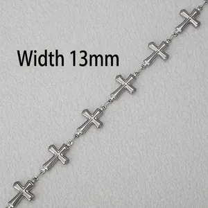 Polished stainless steel 13mm wide cross link chain for DIY jewelry making