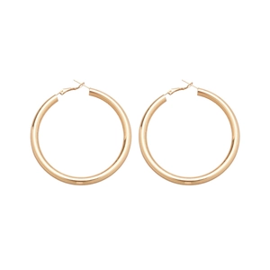 Polished large gold hoop earrings with minimalist circular design for women