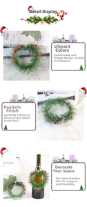 Detail of Christmas garland with red berries and adjustable iron wire core for styling